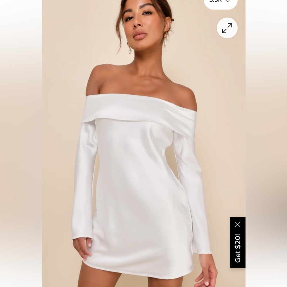 Lulus white short satin dress